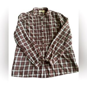 L.L. Bean Women’s‎ Maroon Plaid Button Down Shirt Size Medium